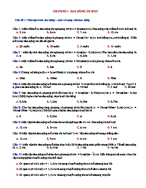 Chuyên đề Vật lý 12 - Chương 1 Dao động cơ học (Có đáp án)